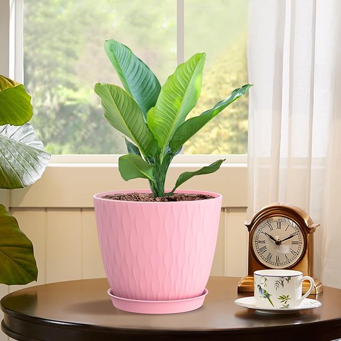 6 inch Flower Pots, 5 Pack Plant Pots - Image 5