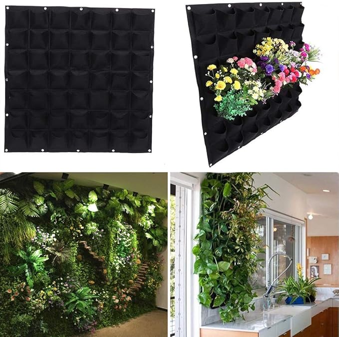 Hanging Planting Grow Bags, 49 Pockets Hanging Vertical Wall Planter Wall - Image 6