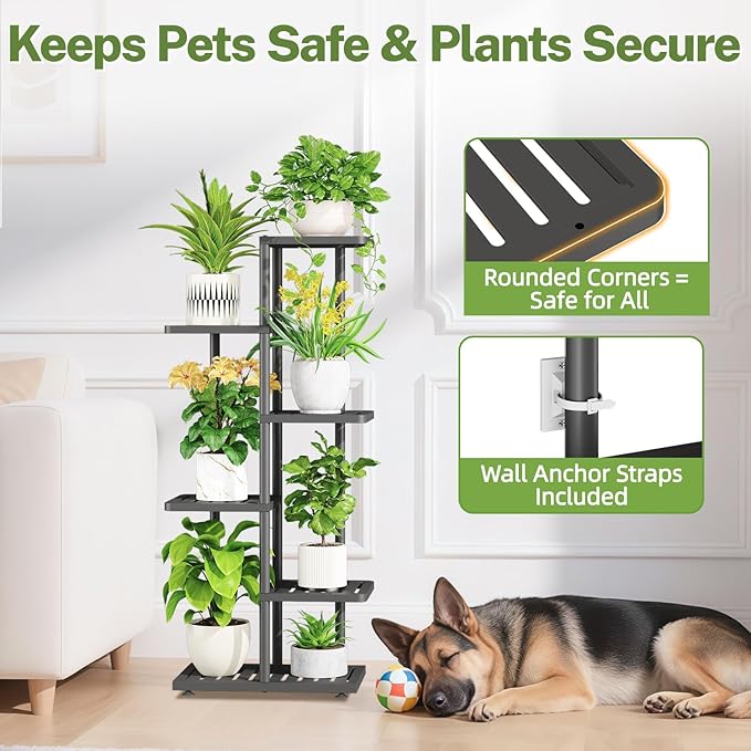 iDavosic.ly Plant Stand Indoor Outdoor, 5-Tier Tall Metal Flower Shelf - Image 7
