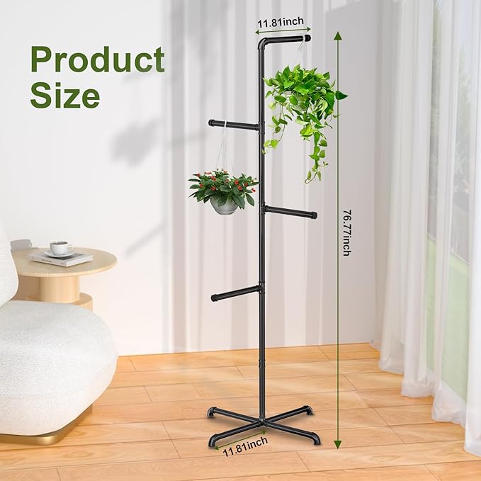 Hanging Plant Stand, Plant Hanger Indoor, Corner Hanging Plant Stand, Living - Image 2