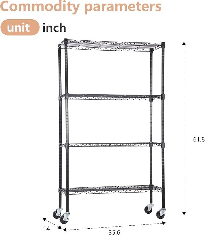 BestOffice | 4-Tier Wire Storage Shelves - Image 3