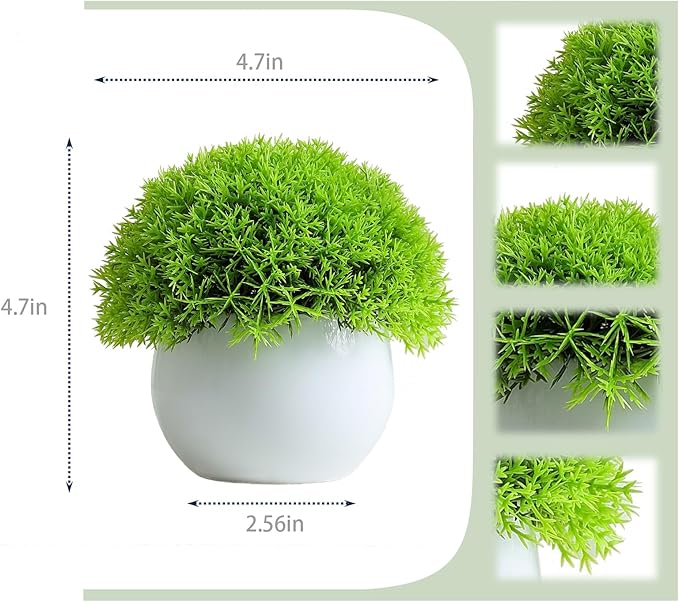 Fake Plants 4 Packs Artificial Potted Plants Faux Greenery Small Fake Shelf or - Image 2