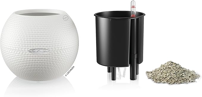 Lechuza Puro Color 20 White, Self-Watering Small Indoor Planter, D7.9 H6.3 in - Image 3
