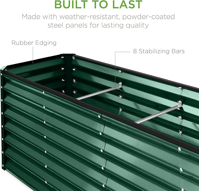 Best Choice Products 8x2x2ft Raised Outdoor Metal Garden Bed, Deep Root Box - Image 7