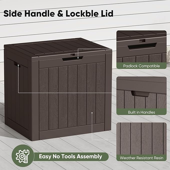 NEWBULIG 31 Gallon Outdoor Storage Box, Waterproof Deck Box - Image 5