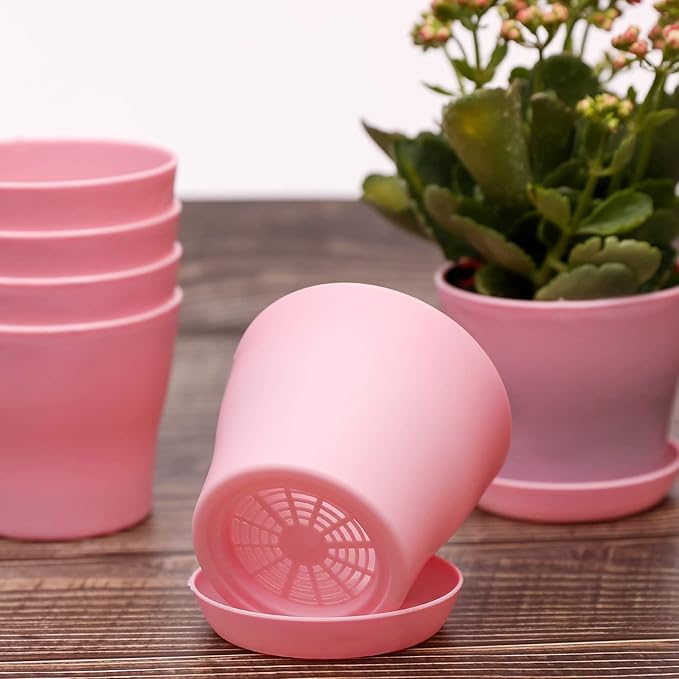 TDHDIKE 10 Pcs Plastic Planters Indoor Flower Plant Pots, Mini Flower Seedlings - Image 3
