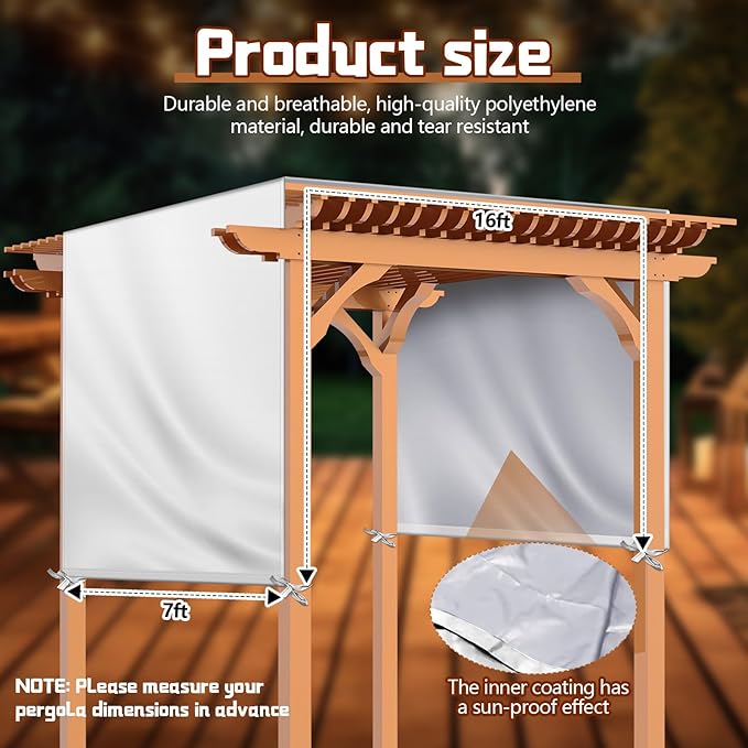 Universal Pergola Replacement Canopy Outdoor Canopy Shade Cover Waterproof - Image 2
