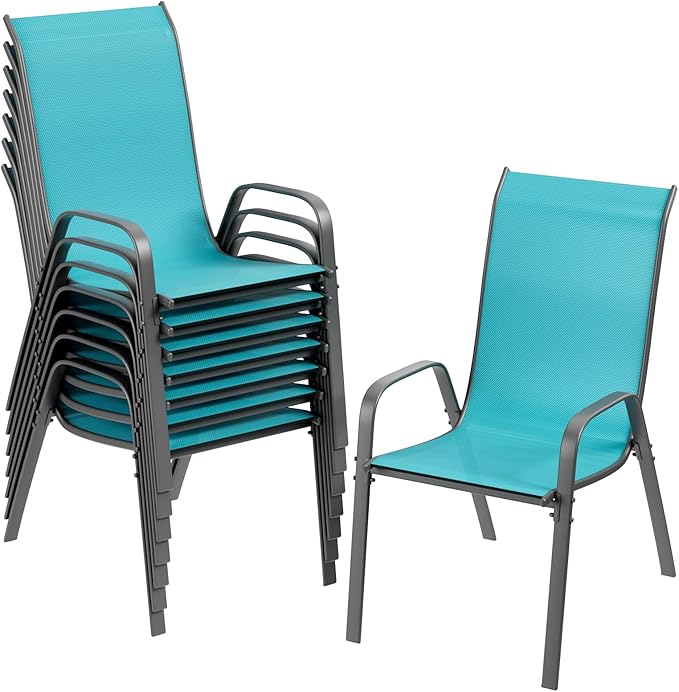 TLSUNNY Patio Chairs, Stackable Textilene Outdoor Dining Furniture by TLSUNNY
