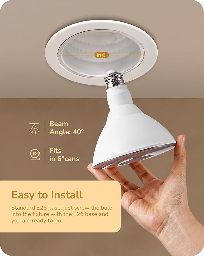 EDISHINE PAR38 LED Outdoor Flood Light Bulbs 2 Pack, 120W Equivalent Dimmable - Image 7