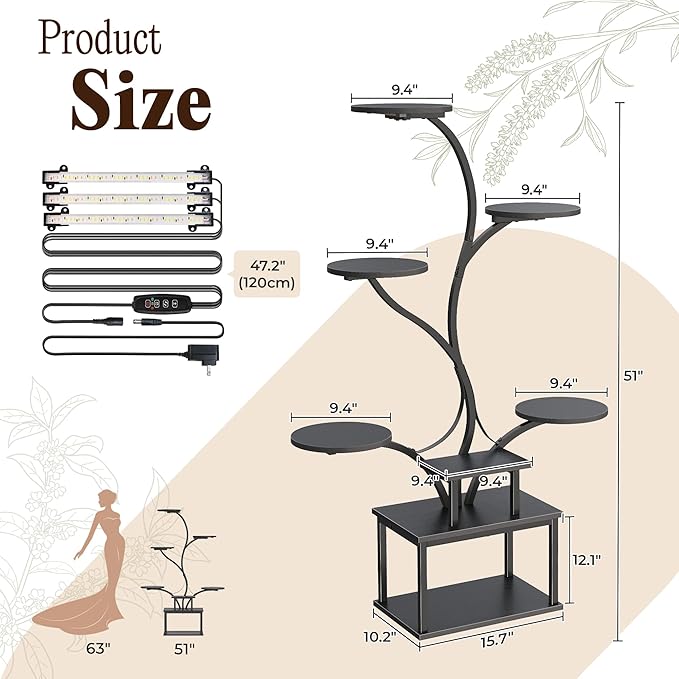 PRAISUN 51 Inch Plant Stand - Image 7