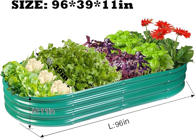 Raised Garden Bed Galvanized Planter Box Outdoor, Rot-Resistant Metal Garden - Image 2