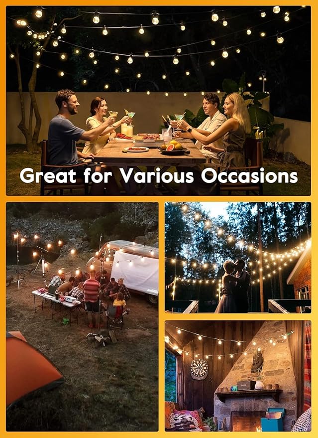 Brightown Led String Lights Outdoor 55Ft G40 Patio Lights - Image 2