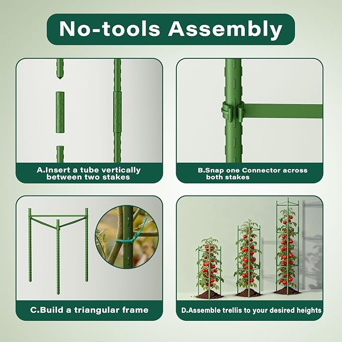 Halatool 2 Pack Tomato Cages for Garden, Garden Stakes Tomato Trellis for Pots - Image 6