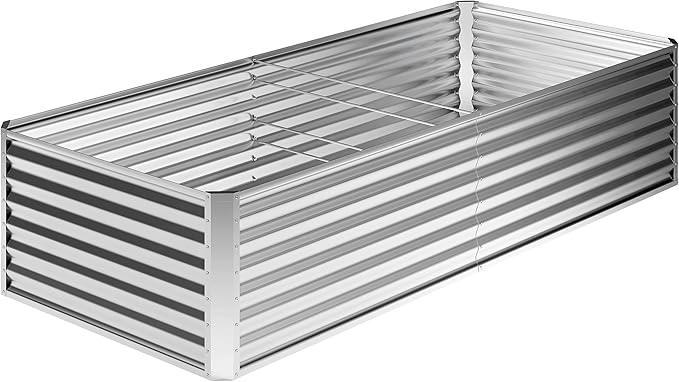 8x4x2FT Galvanized Raised Garden Bed, Planter Raised Beds-Metal Garden Box by Home