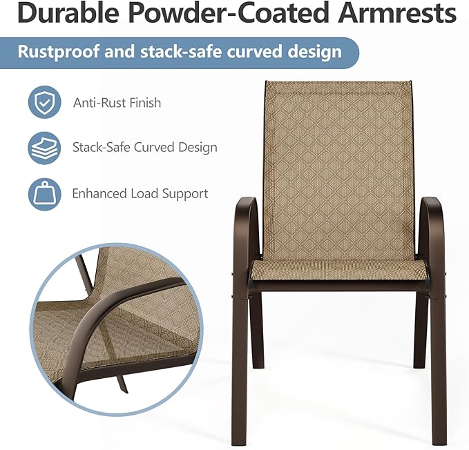 SWITTE Patio Chairs Set of 4 - Image 8