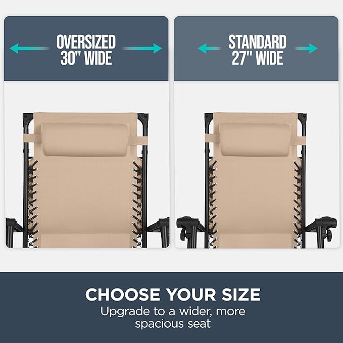 Best Choice Products 30” Wide Folding Zero Gravity Outdoor Recliner Patio - Image 4