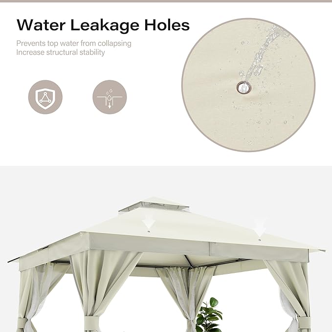LAUSAINT HOME Semi-Permanent Outdoor Patio Gazebo 12'x12', Heavy Duty Party - Image 5