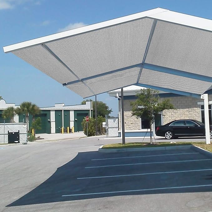 Eden's Decor Straight Flat-Edged Sun Shade Sail Rectangular 10' x 15' Grey - Image 7