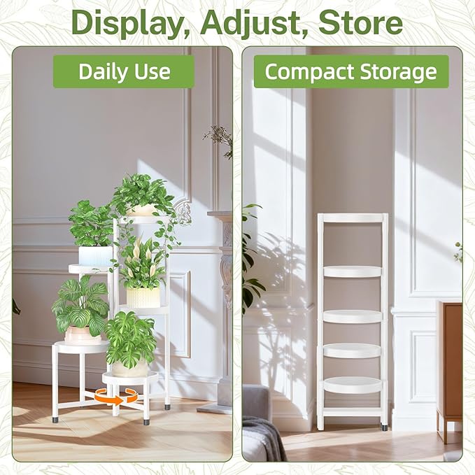 iDavosic.ly Plant Stand Indoor Outdoor, 5 Tier Corner Metal Flower Display - Image 8