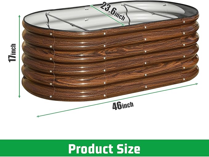 SnugNiture 3 Pcs 4x2x1.5ft Raised Garden Bed Outdoor, Oval Raised Garden Bed Kit - Image 2