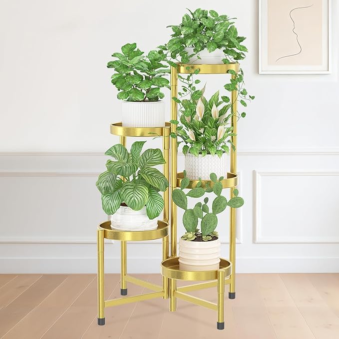 iDavosic.ly Plant Stand Indoor Outdoor, 5 Tier Corner Metal Flower Display by iDavosicly