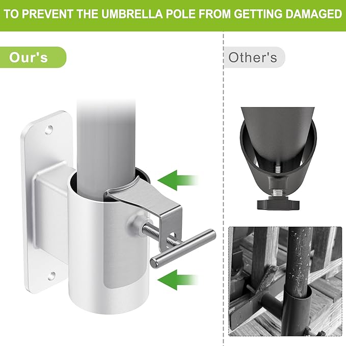 Heavy Duty Deck Railing Umbrella Holder, Patio Umbrella Stand - Image 3