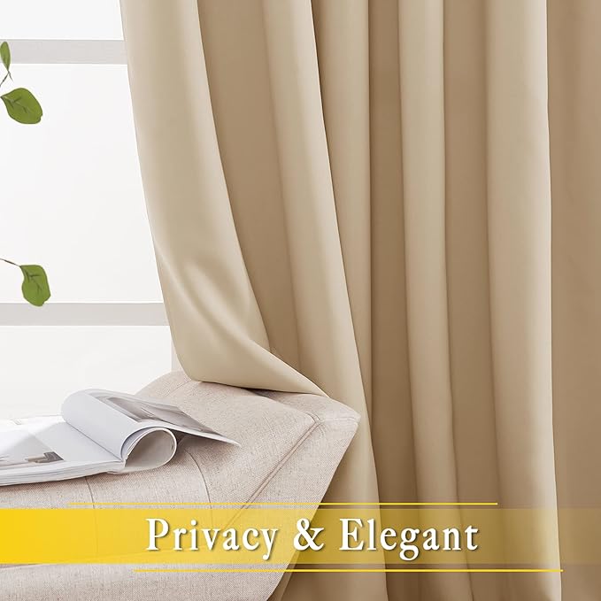 NICETOWN Sliding Door Curtain for Living Room, 1 Panel, Biscotti Beige - Image 6
