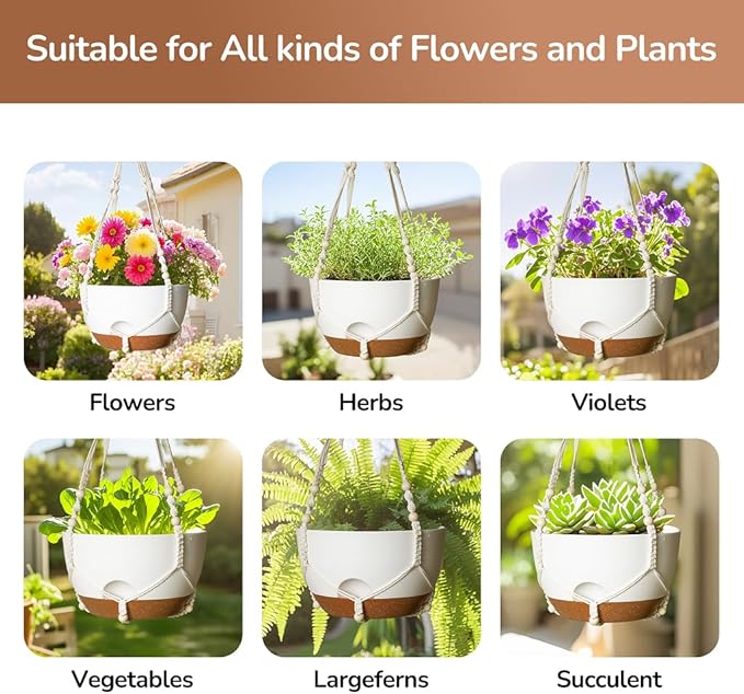 12 Inch Hanging Baskets for Plants Outdoor, Hanging Planters for Indoor Outdoor - Image 5