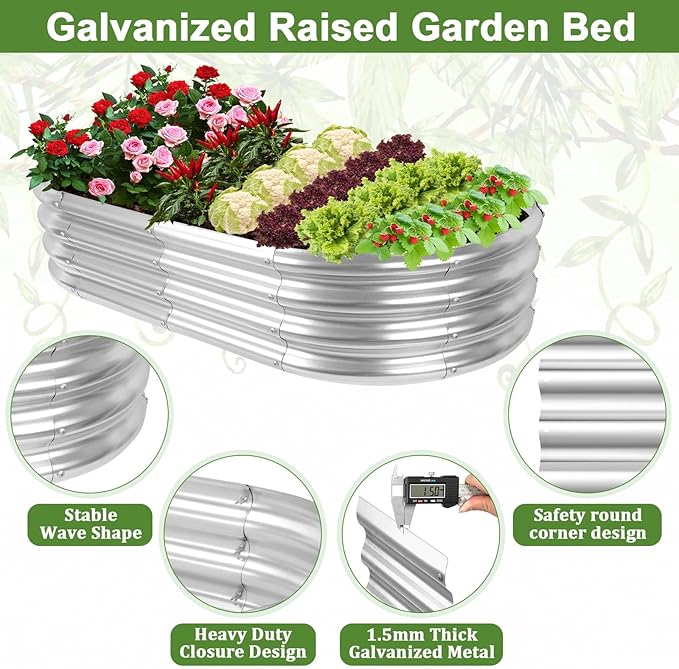 Galvanized Raised Bed with Cucumber Trellis, Garden Arch Trellis Outdoor - Image 6