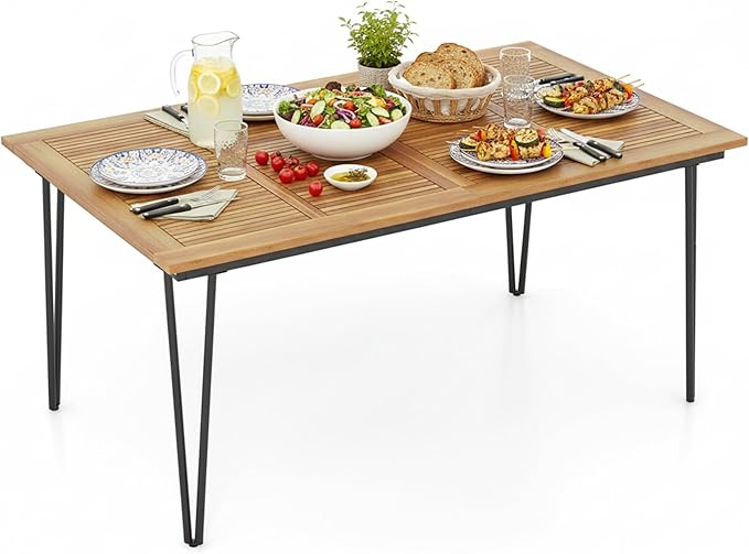 Tangkula 63" Large Patio Dining Table by TANGKULA