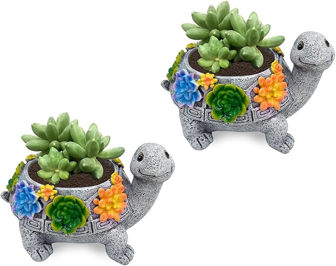 2pcs Small Turtle Planter Window Decor by ASDFG