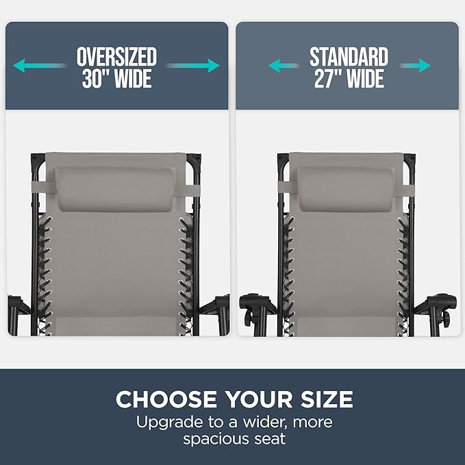 Best Choice Products 30” Wide Folding Zero Gravity Outdoor Recliner Patio - Image 4