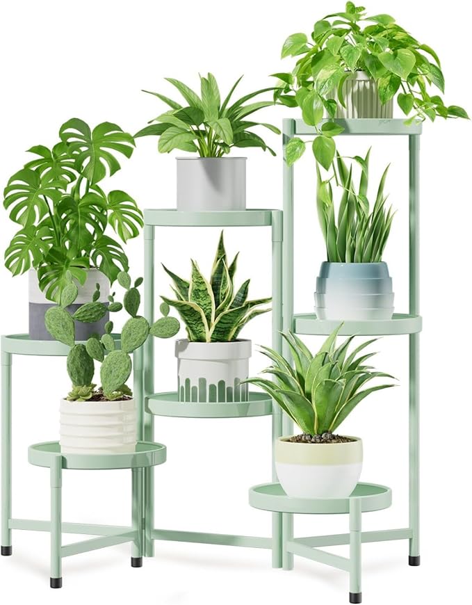 iDavosic.ly 7 Tier Large Plant Stand Indoor, 10 Inch Wide Tall Corner Metal by iDavosicly