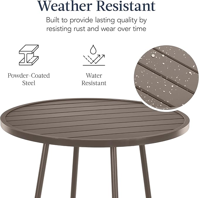 Best Choice Products 3-Piece Patio Dining Set, Bar Height, Outdoor Bistro Set - Image 5