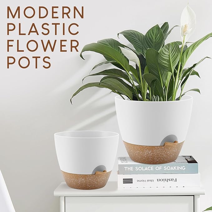 Plant Pots 10/9/8/7.5/7 inch, Self Watering Planters - Image 6
