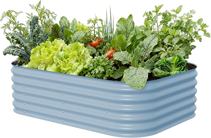 Vego garden Aluzinc Raised Garden Bed Kits, Sky Blue by VegoGarden