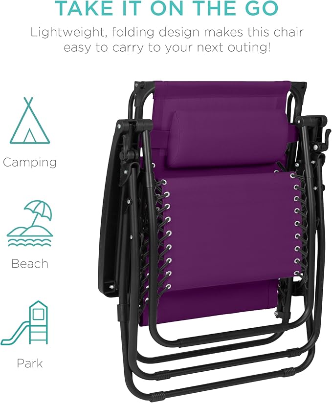 Best Choice Products 30” Wide Folding Zero Gravity Outdoor Recliner Patio - Image 9