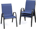 Patio Dining Chairs Set of 4, Outdoor Stackable Dining Chairs High Back by VonzoyHome