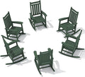 SERWALL HDPE Outdoor Rocking Chair Set of 6, Patio Rocking Chairs by SERWALL