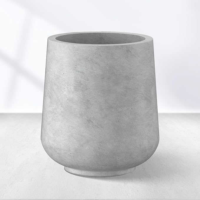 Kante 11.6" Dia Round Concrete Planter, Outdoor Indoor Large Plant Pots by Kante