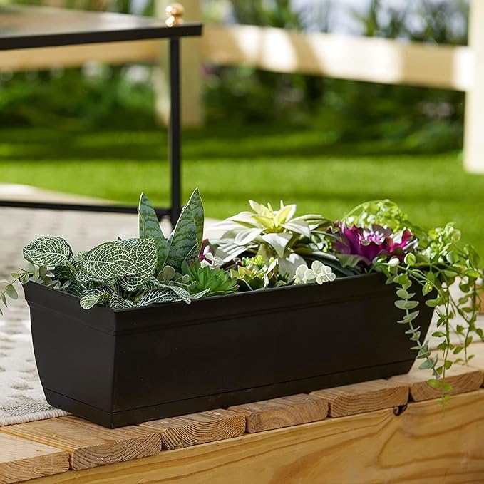 The HC Companies 24" Eclipse Plastic Window Box 7.76"x24"x6.57" in Black Color - Image 3