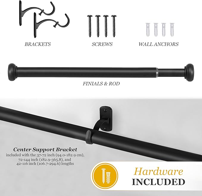 Kenney KN90001 1" Weaver Indoor/Outdoor Rust-Resistant Curtain Rod - Image 7