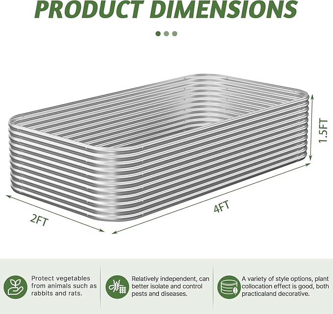 3 Pack Tall 4x2x1.5FT Raised Beds - Image 9