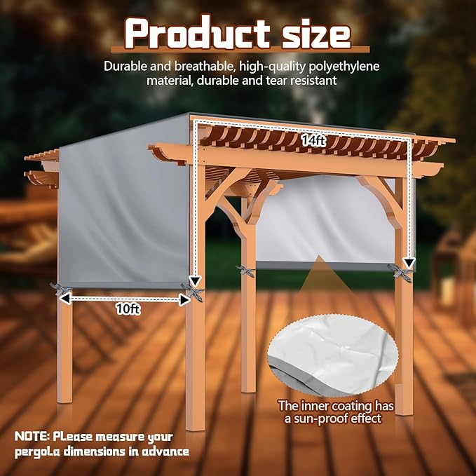 Universal Pergola Replacement Canopy Outdoor Canopy Shade Cover Waterproof - Image 2