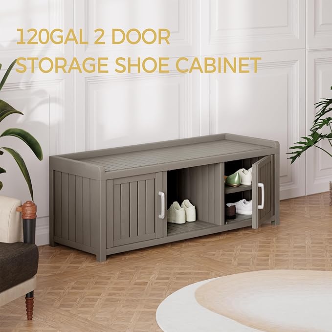 Storage Bench - Waterproof Resin Shoe Bench - Indoor & Outdoor Use - Image 8
