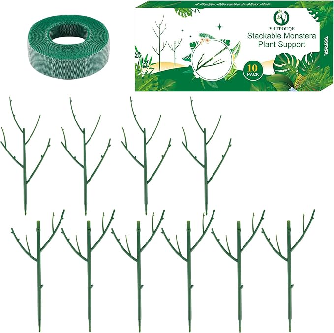 10 Pack Stackable Monstera Plant Support, Garden Stakes by YHTPOUQE