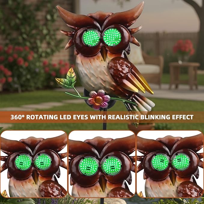 Solar Owl Garden Stakes Decorative - Image 2