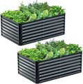4x2x2FT Galvanized Raised Garden Bed, Galvanized Planter Boxes Outdoor by AyenGuard