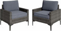 Jing's Villa 2-Piece Outdoor Sectional Single Chair Set, All-Weather Wicker by JingsVillaOutdoorFurniture