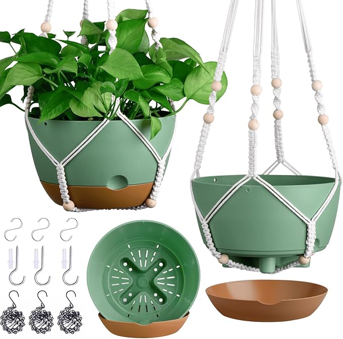 3 Pack 8/10/12 Inch Hanging Planters by Montresor